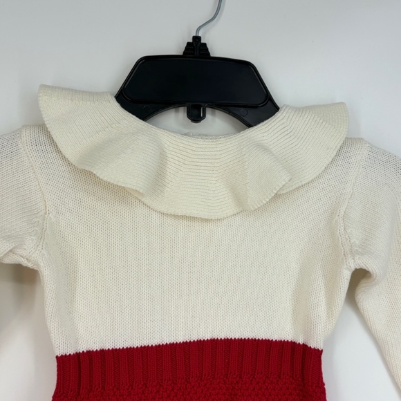 StyleFish Baby Size 80 9 - 12 Months One Piece Outfit Red White Sweater Knit - Picture 2 of 7